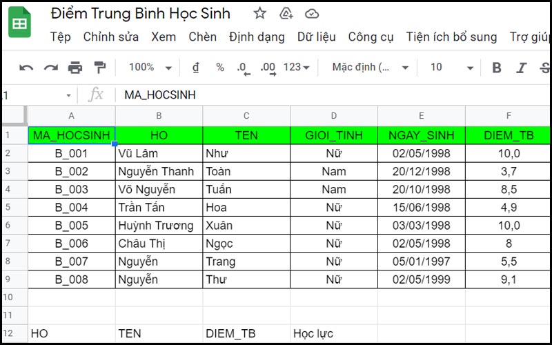 Đây là file gốc bạn muốn kéo dữ liệu sang một file mới